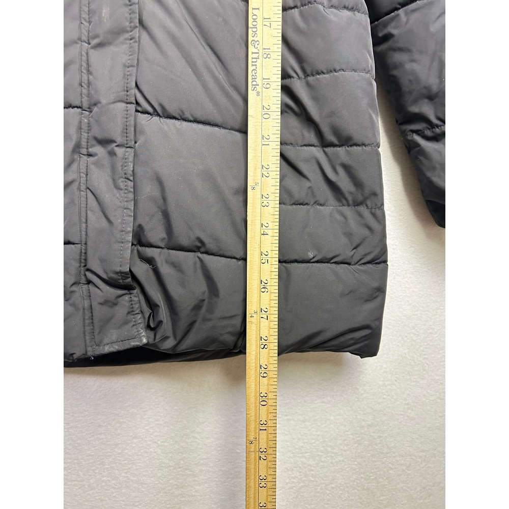 Childrens Place Girls Black Puffer Coat Faux Fur Hood Lined Winter Warm XXL 16 - Picture 6 of 13